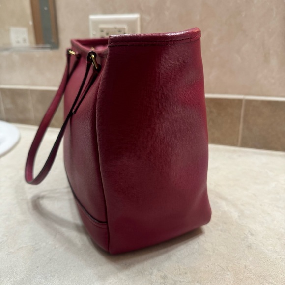 NEW Burgundy Coach Saffiano Leather City Tote Bag - Picture 6 of 16